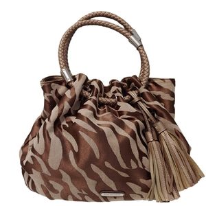 Dana Buchman women brown animal print shoulder hand fashion casual boho Bag